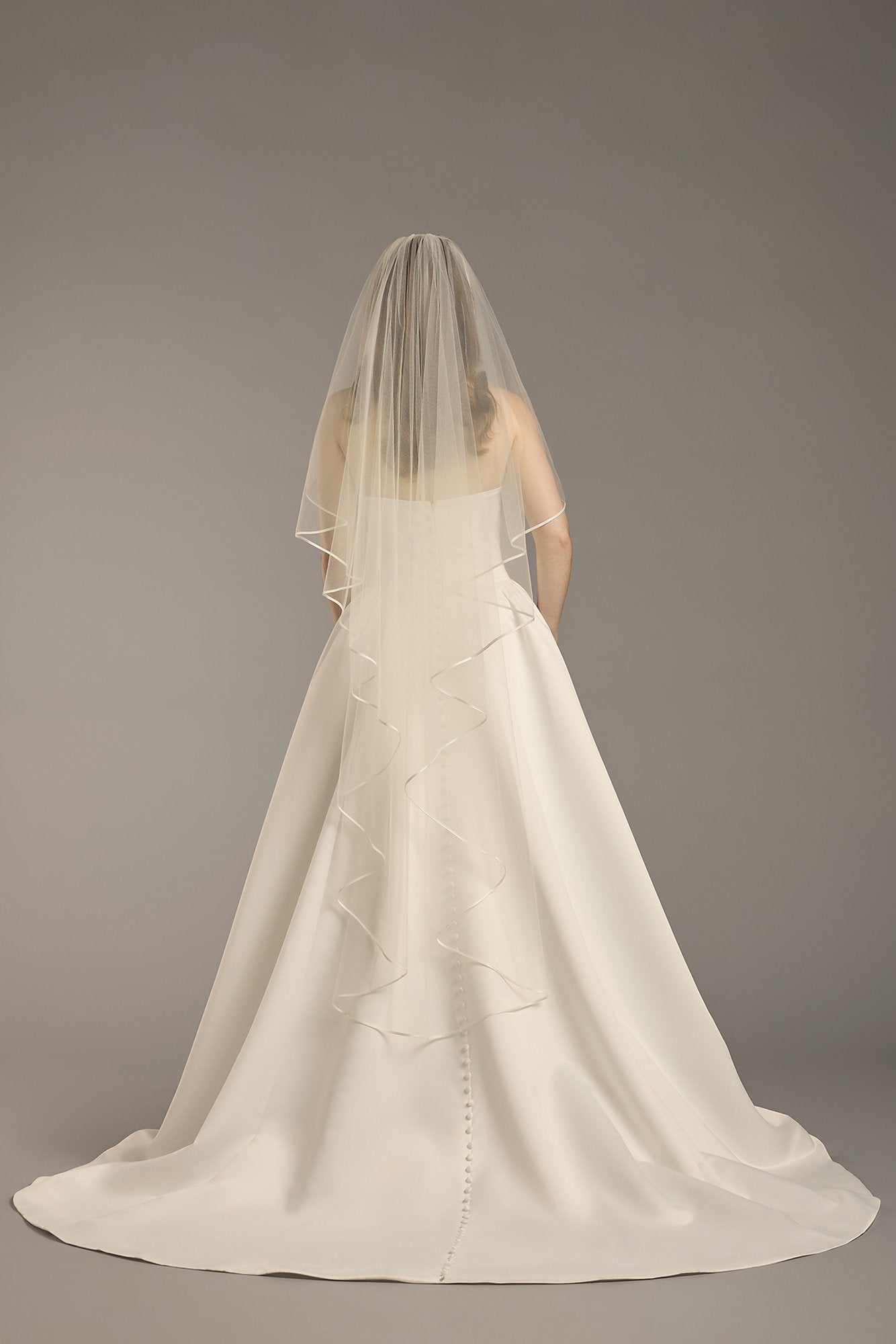 Satin Edge Angel-Cut Mid-Length Veil | David's Bridal
