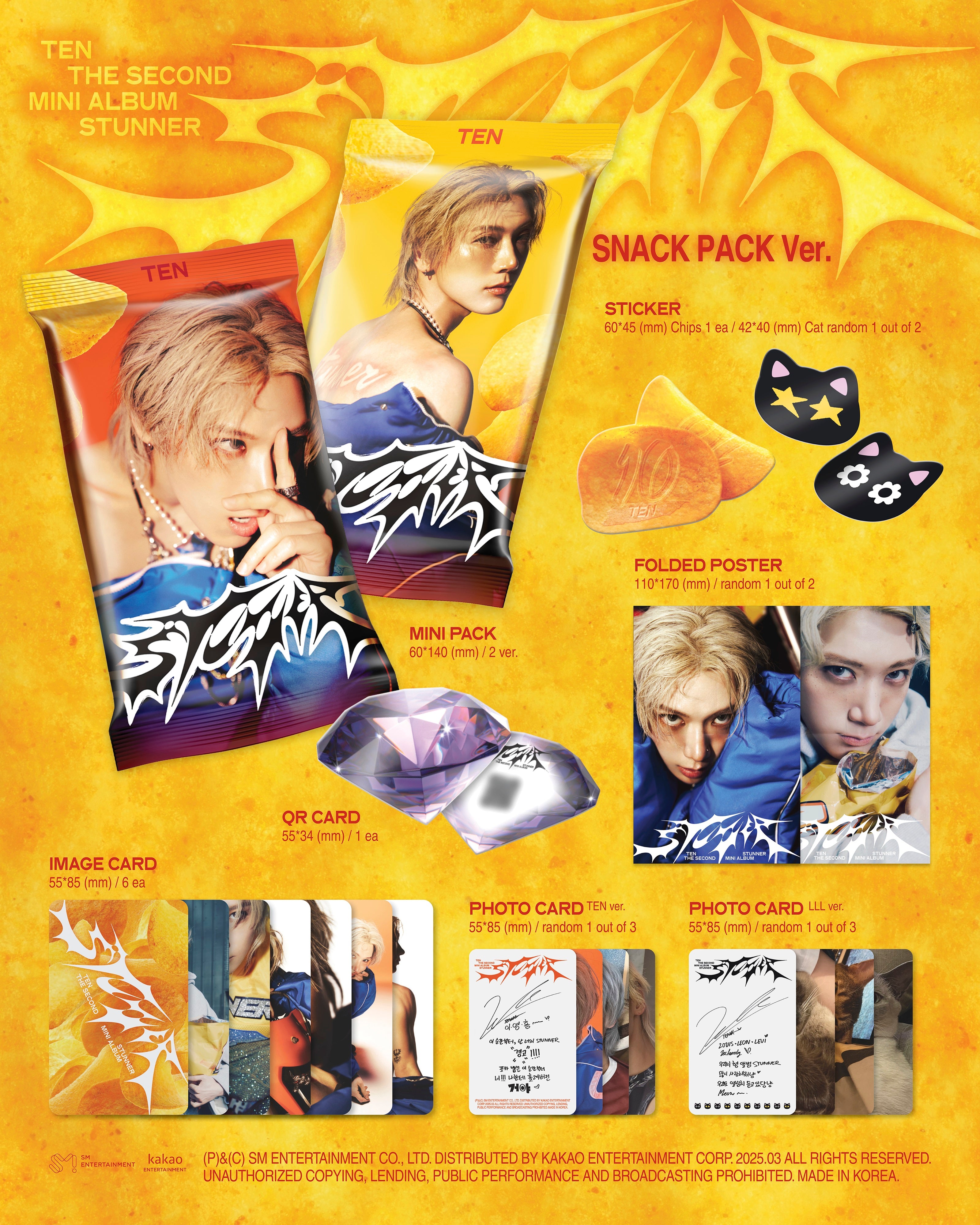 TEN 2nd Mini Album [STUNNER] (SNACK PACK Ver.) (ランダム) – Nemoz