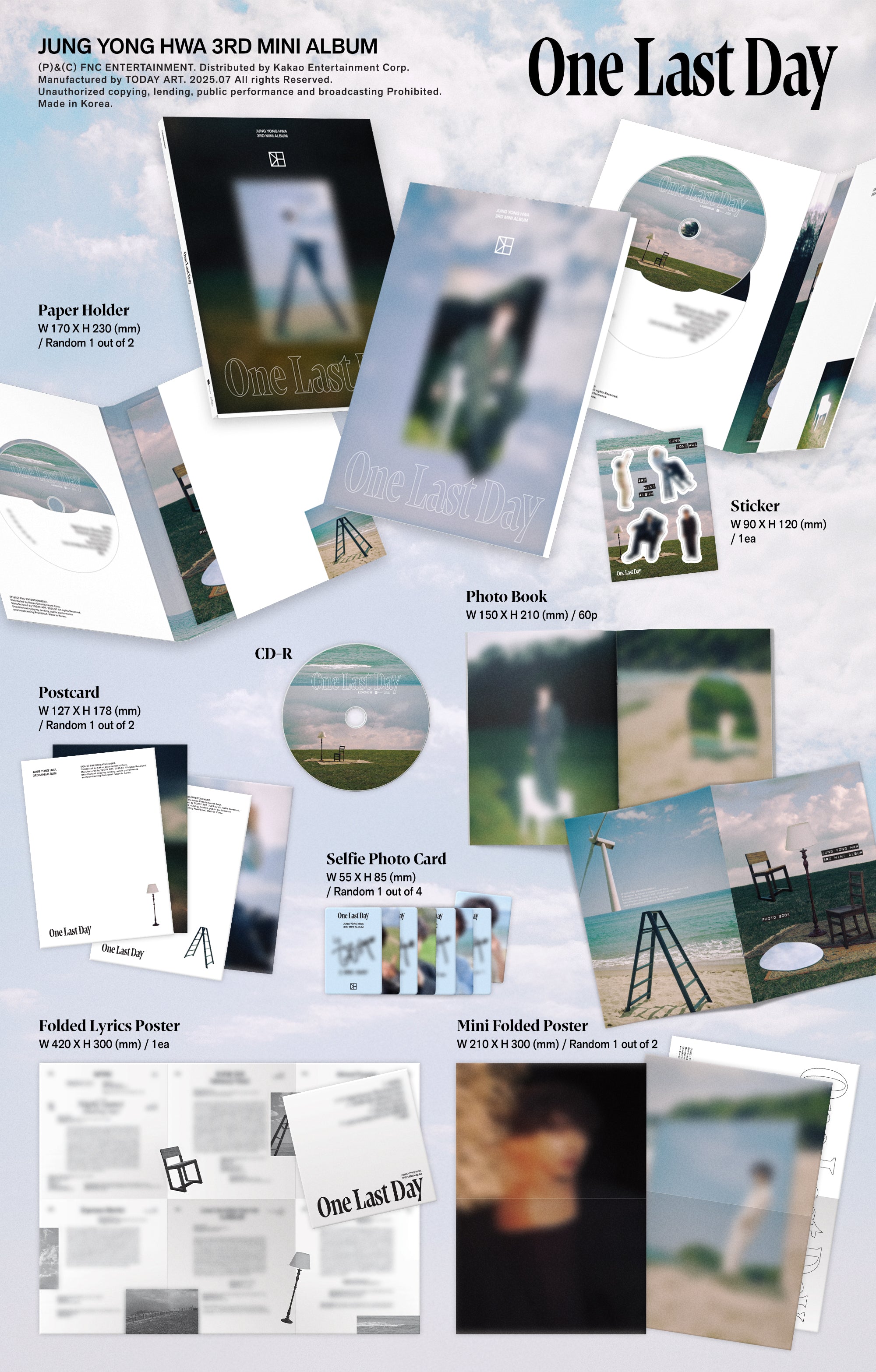 Jung Yong-hwa 3rd Mini Album 'One Last Day' (PHOTO BOOK) (ランダム