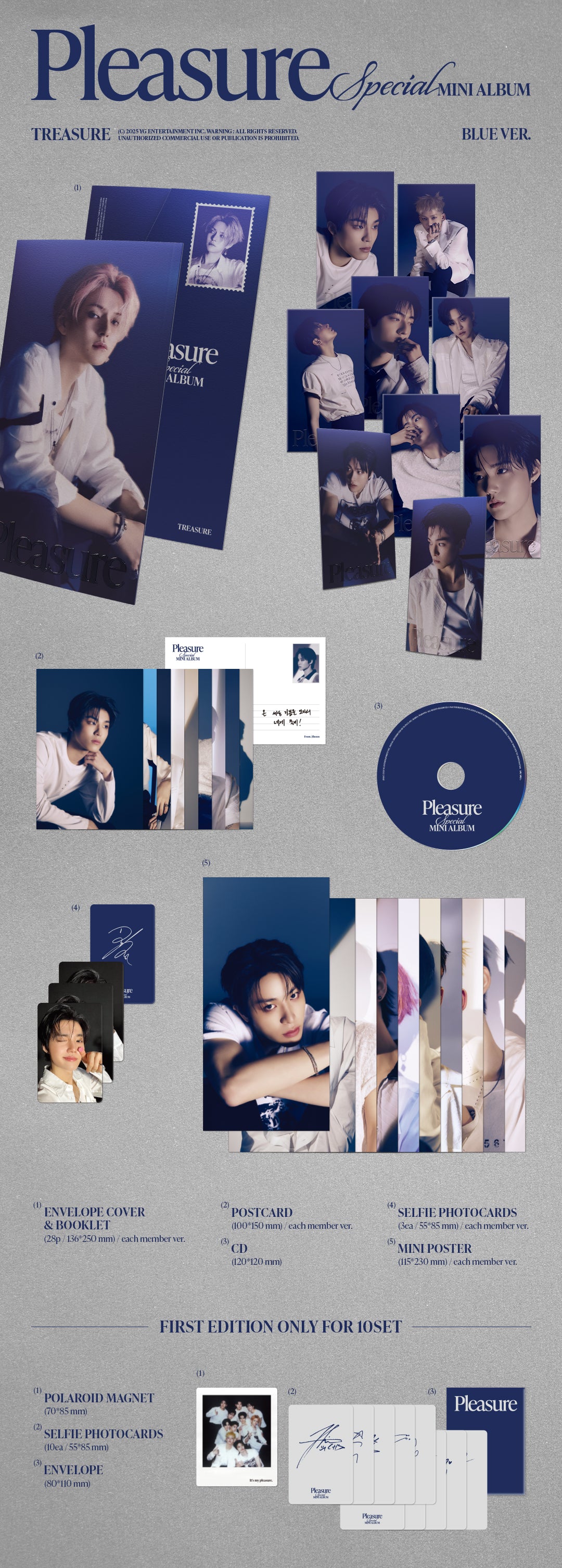 TREASURE SPECIAL MINI ALBUM [PLEASURE] [BLUE VER.]_PARK JEONG WOO