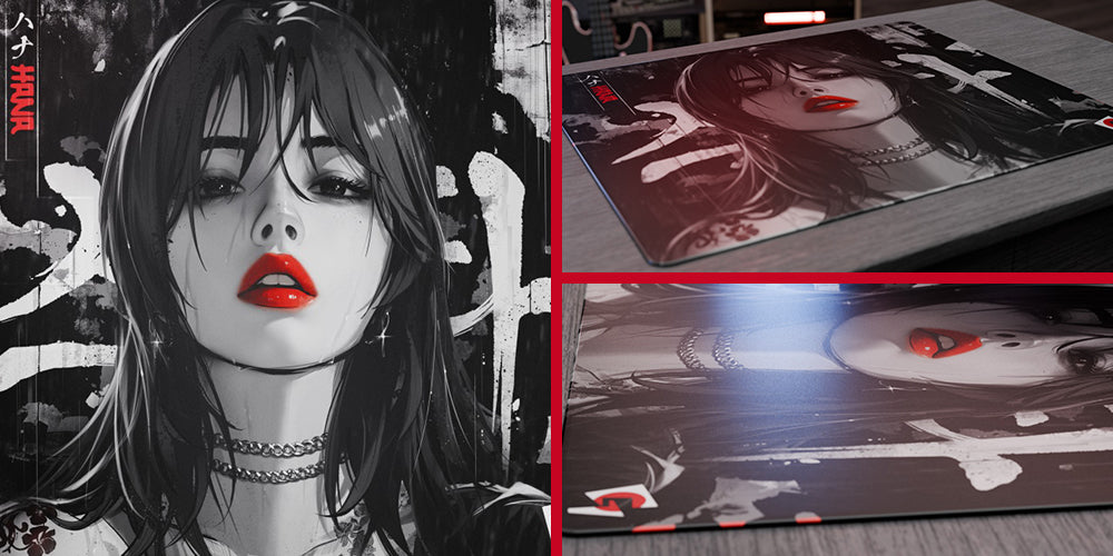 GLSSWRKS Hana Premium Glass Mouse Pad, Japan Edition, 560x480mm