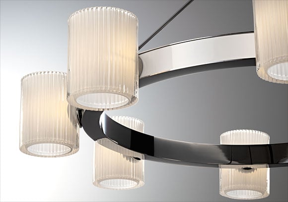 FLARE 8灯 ワイヤー吊 クローム/クリア Φ800mm - YAMAGIWA OnlineStore