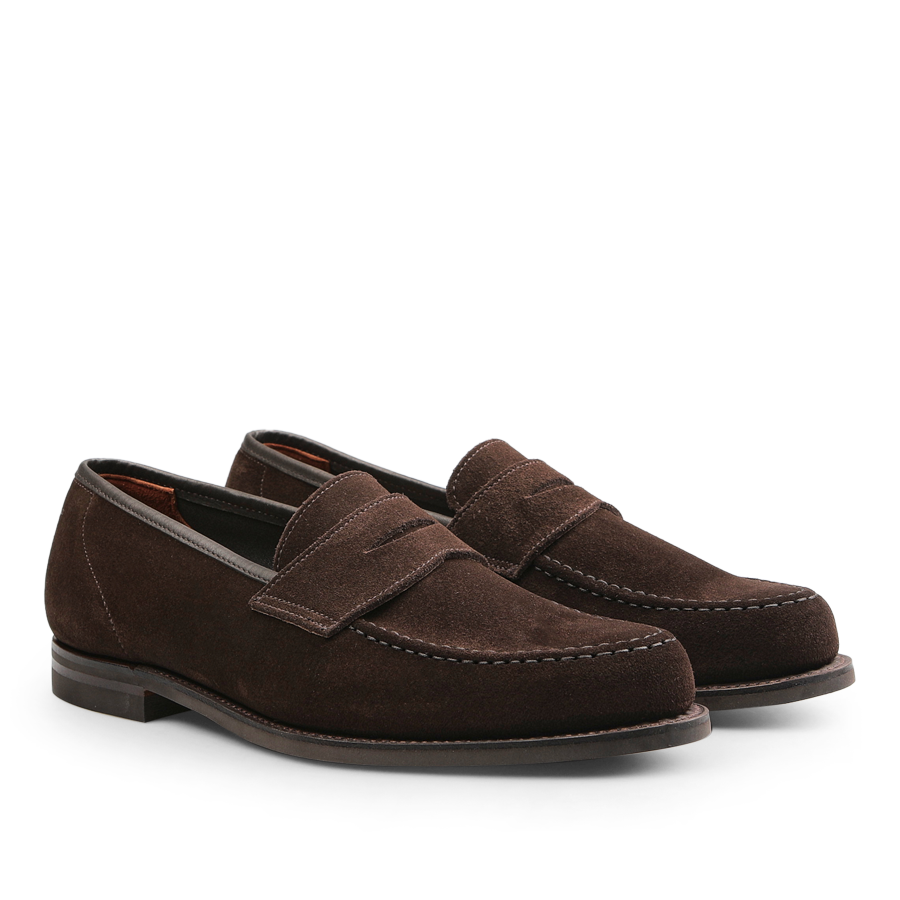Crockett & Jones | Dark Brown Suede Leather Harvard II Loafers