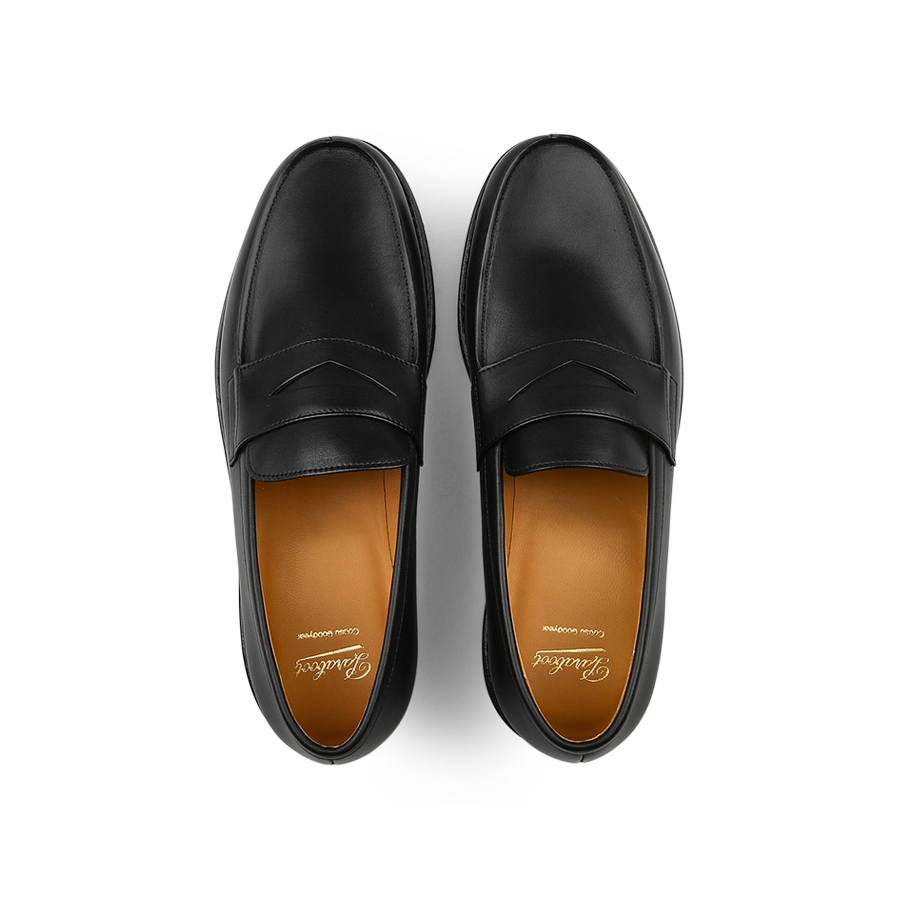 Paraboot | Black Leather Adonis Rubber Sole Loafers | Fine