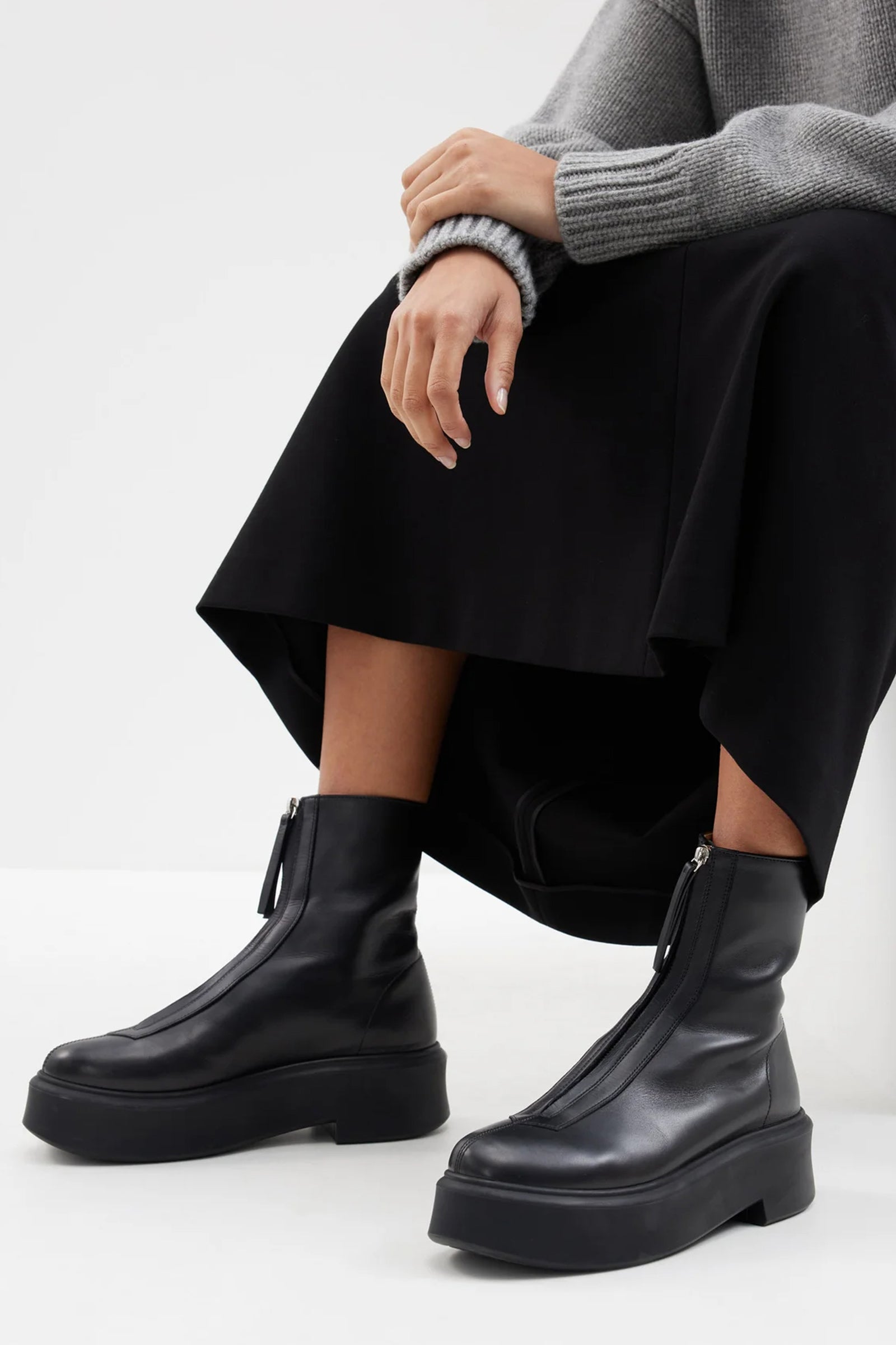 The Row Zip-front Leather Ankle Boots | Wardrobe Icons