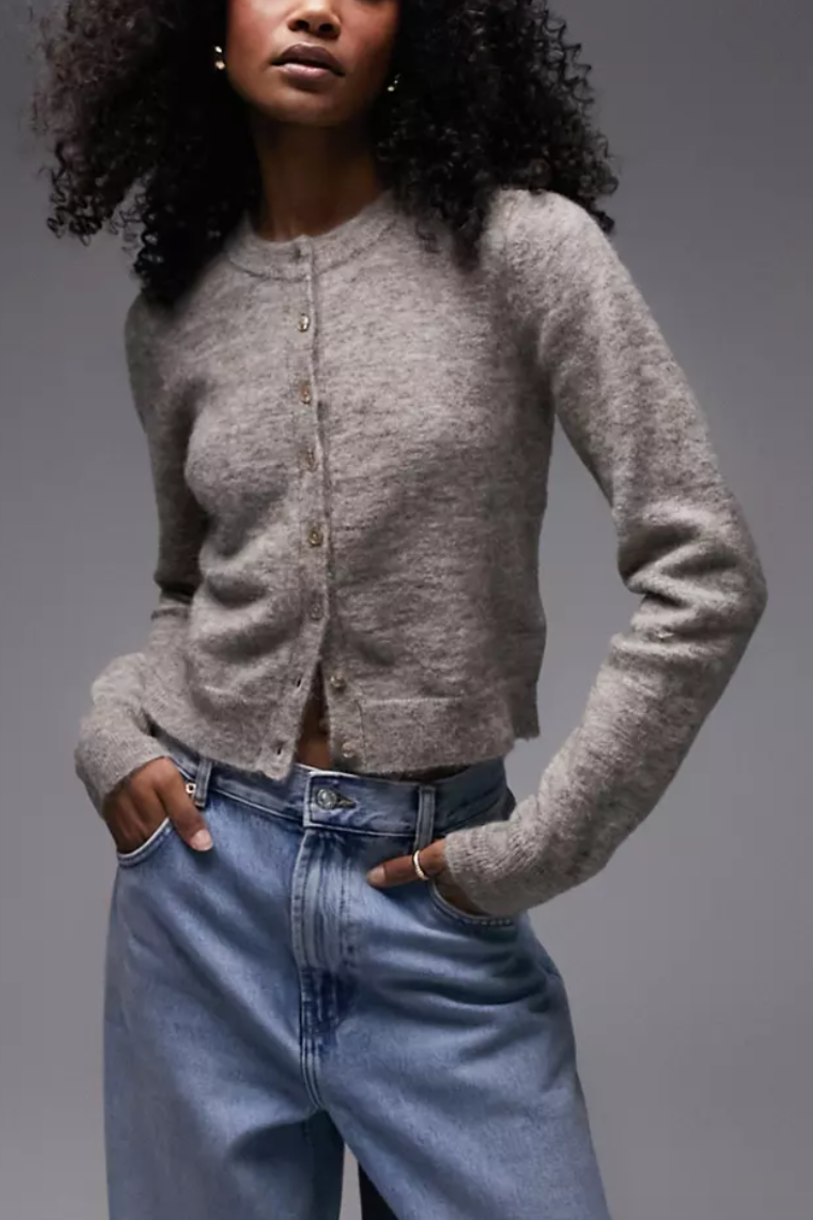 Topshop Knitted Premium Alpaca Blend Micro Cardigan | Wardrobe Icons