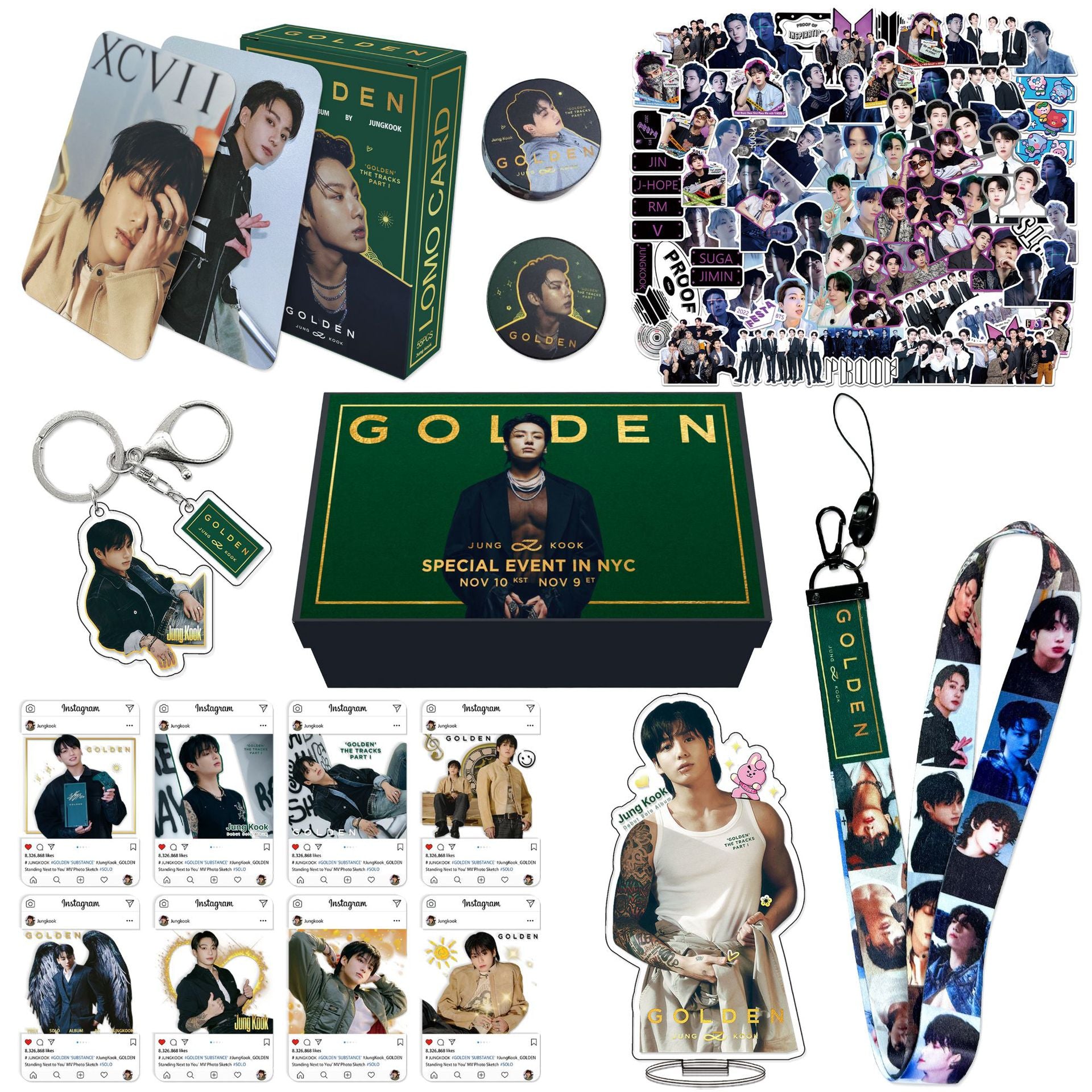 Jungkook GOLDEN 15枚セット BTS JUNGKOOK GOLDEN KIT WITH 159 PIECES