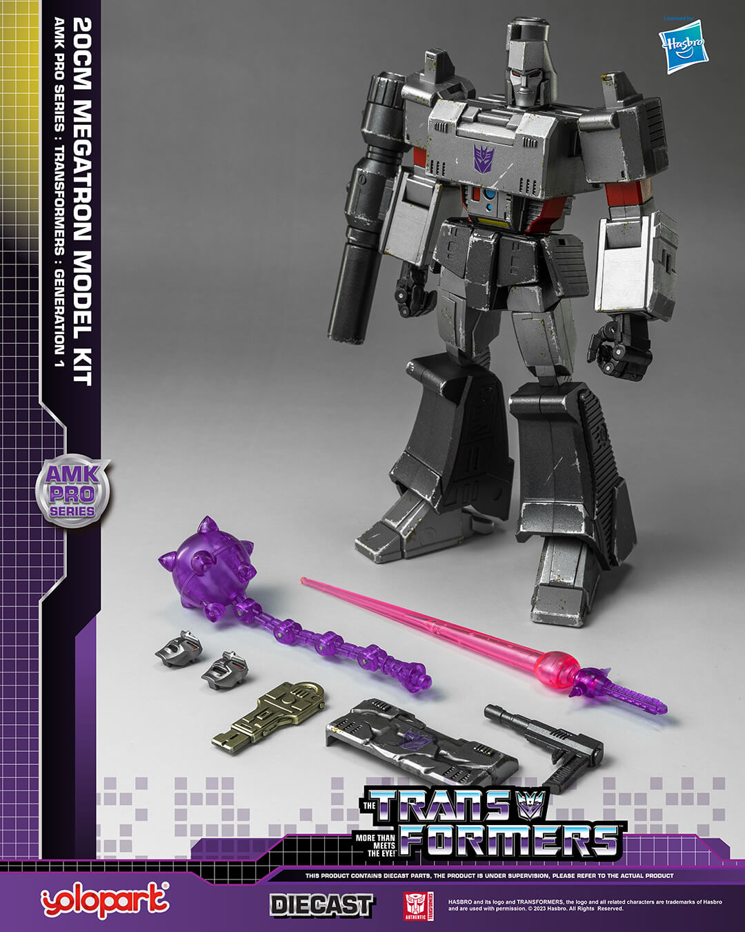 Transformers G1 Megatron Action Figure - Diecast, LED, Weapons