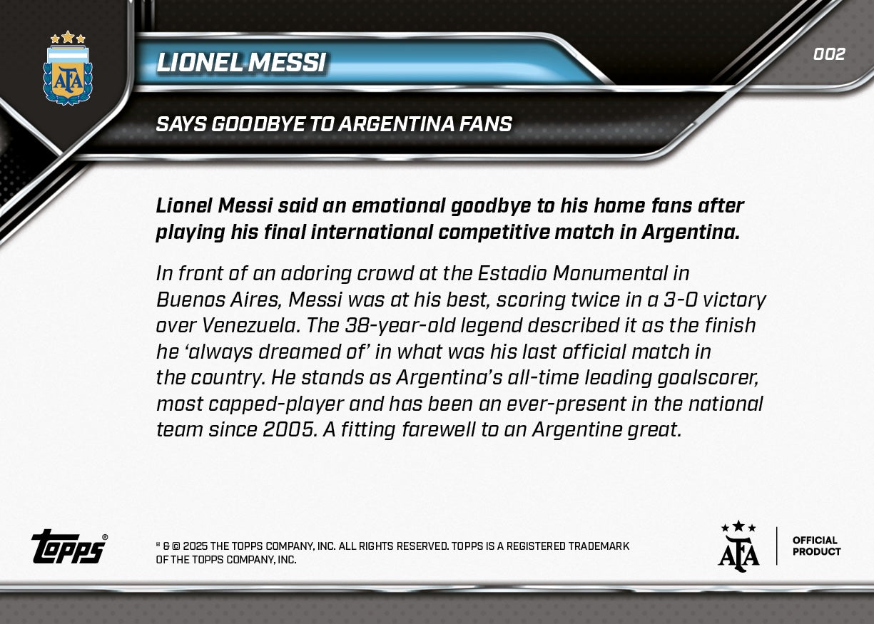 Lionel Messi - 2024-25 Argentina Topps NOW® - Card 2