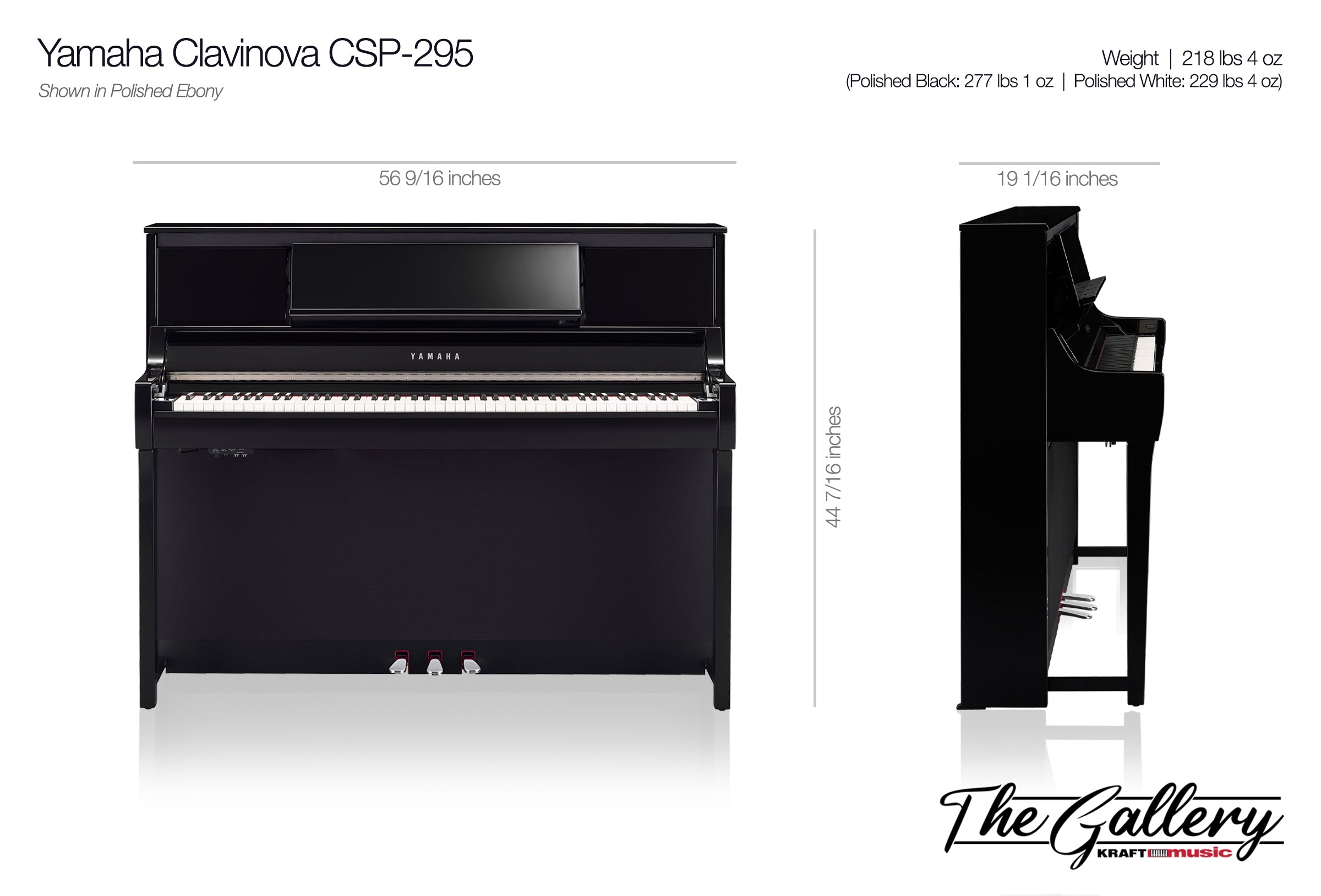 Yamaha Clavinova CSP-295 Digital Piano - Black Walnut – Kraft Music