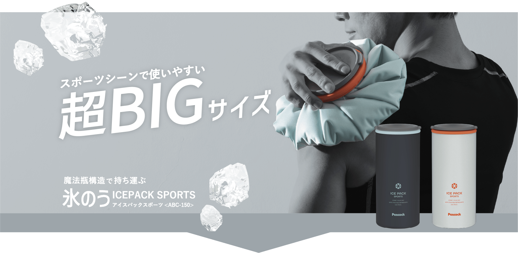 アイスパックスポーツ ABC-150 | 魔法瓶構造で持ち歩く氷のう