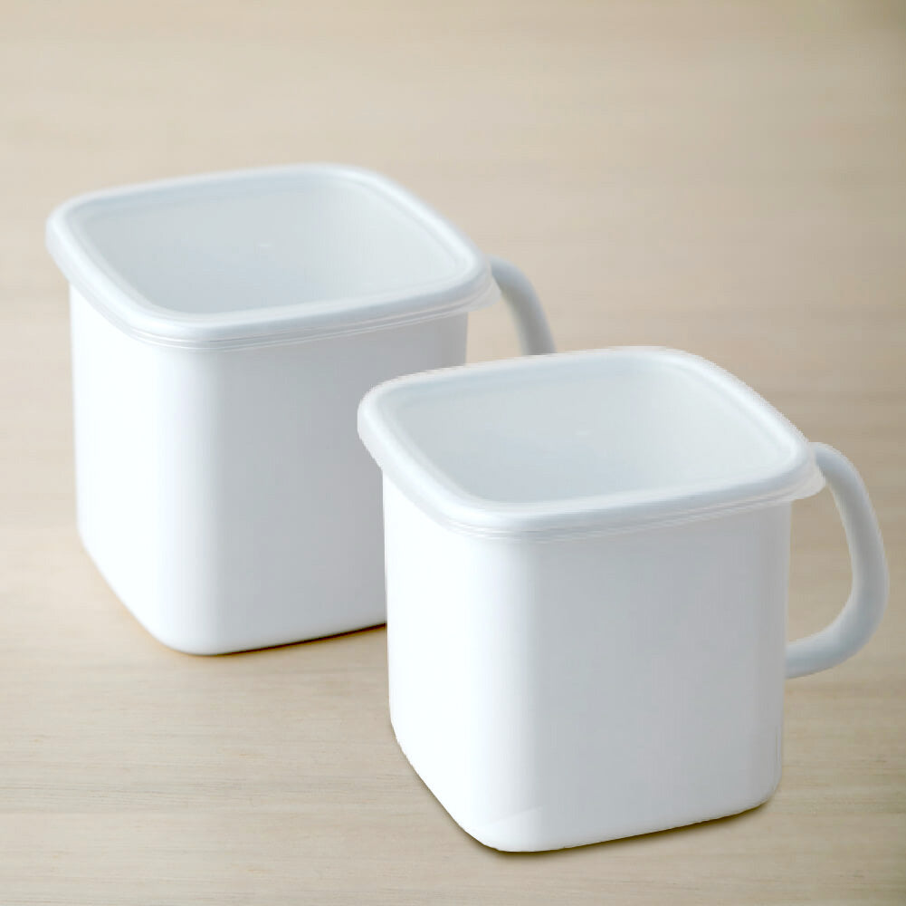 野田琺瑯 持ち手ストッカー角型L 2個セット ｜のレン神楽坂【公式通販