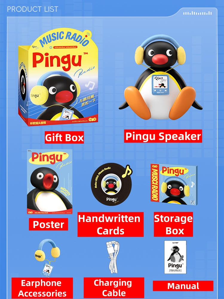 Pingu Shake-Head Bluetooth Speaker Wireless - MarTUBE®︎