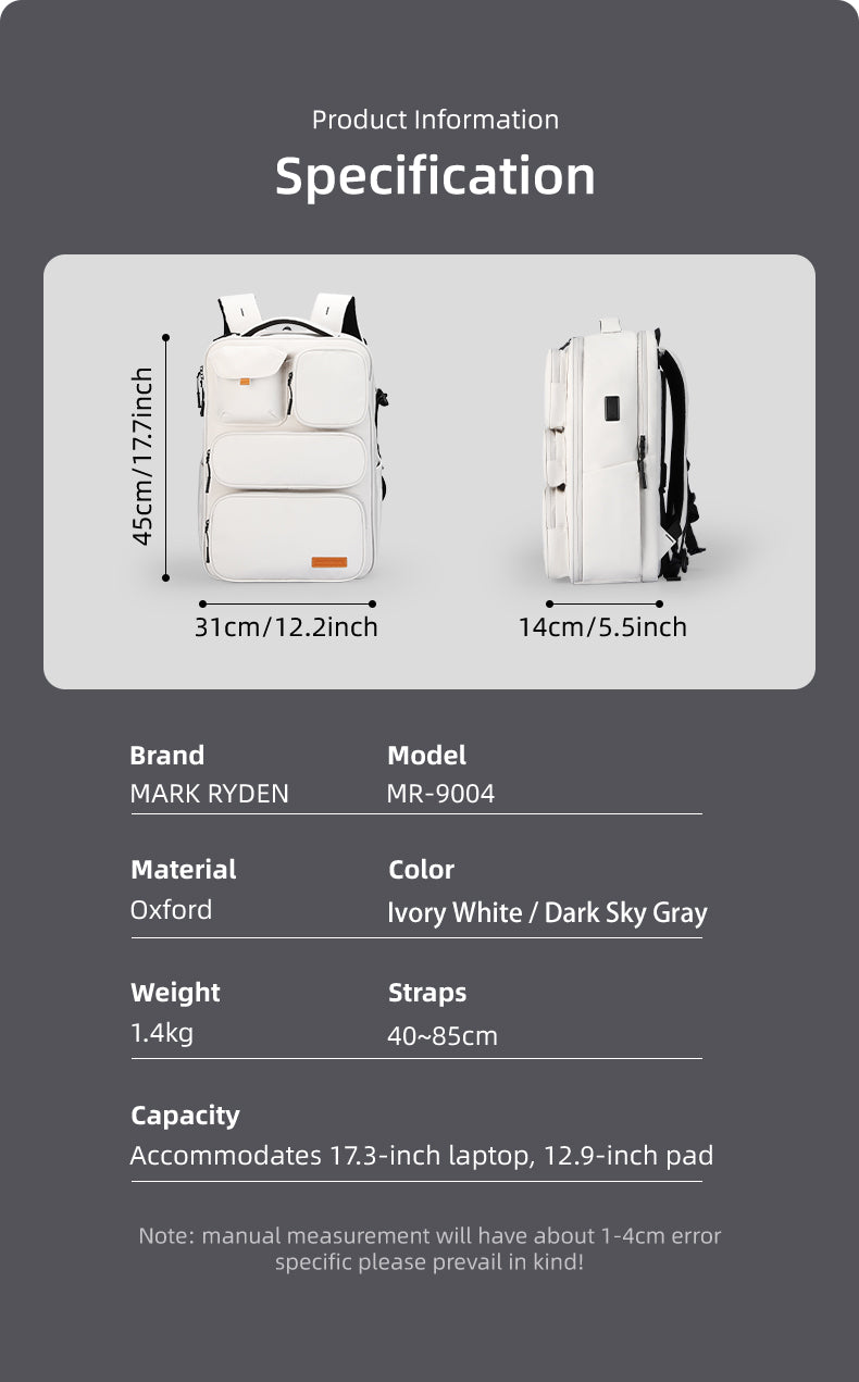 VersaPack MR9004: Multifunctional Urban Commuter Backpack 17.3