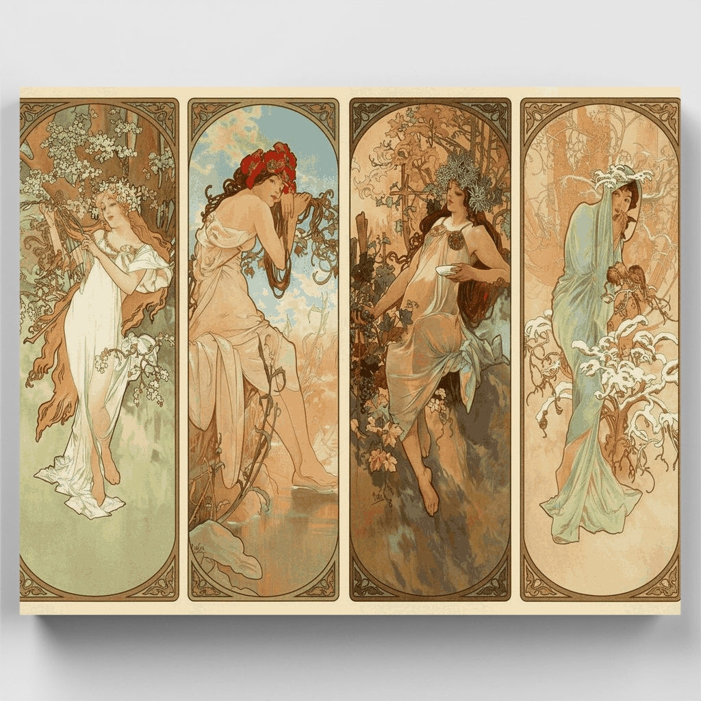 Alphonse Mucha Paint by Numbers Kits | Art Nouveau DIY Painting