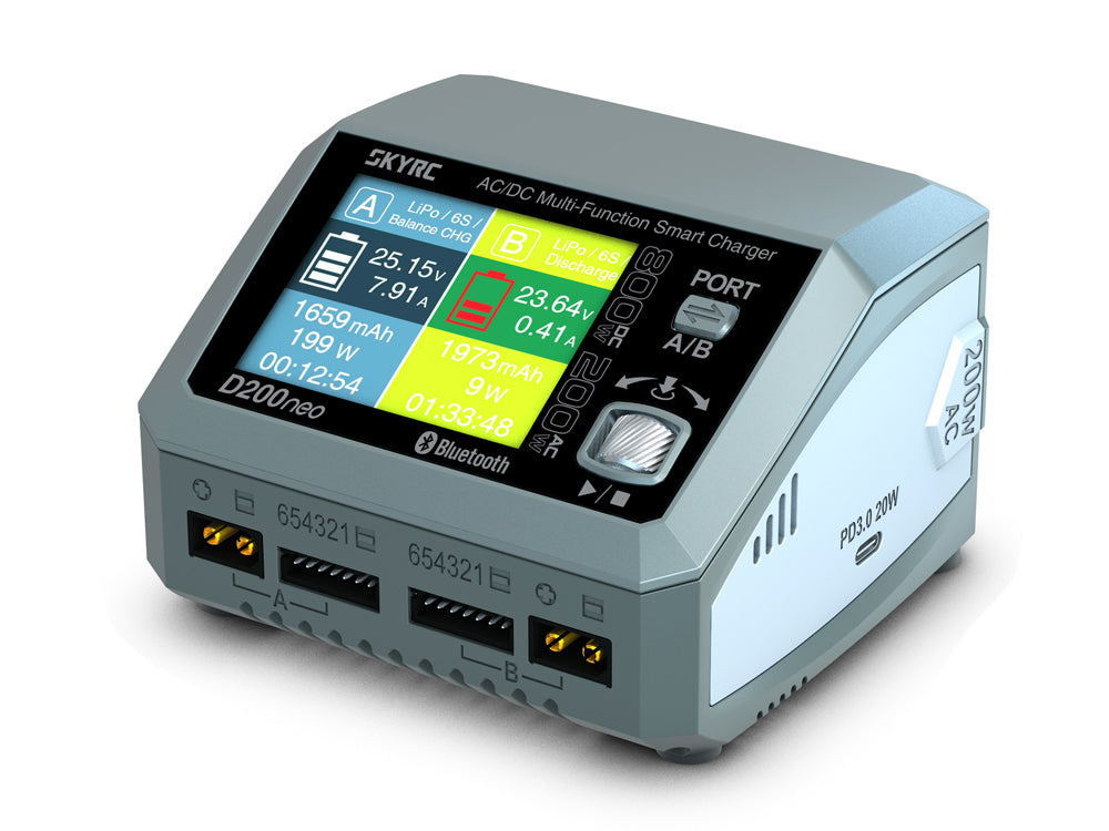 SkyRC D200neo 800W デュアルチャンネルAC/DC多機能充電器 日本語表示