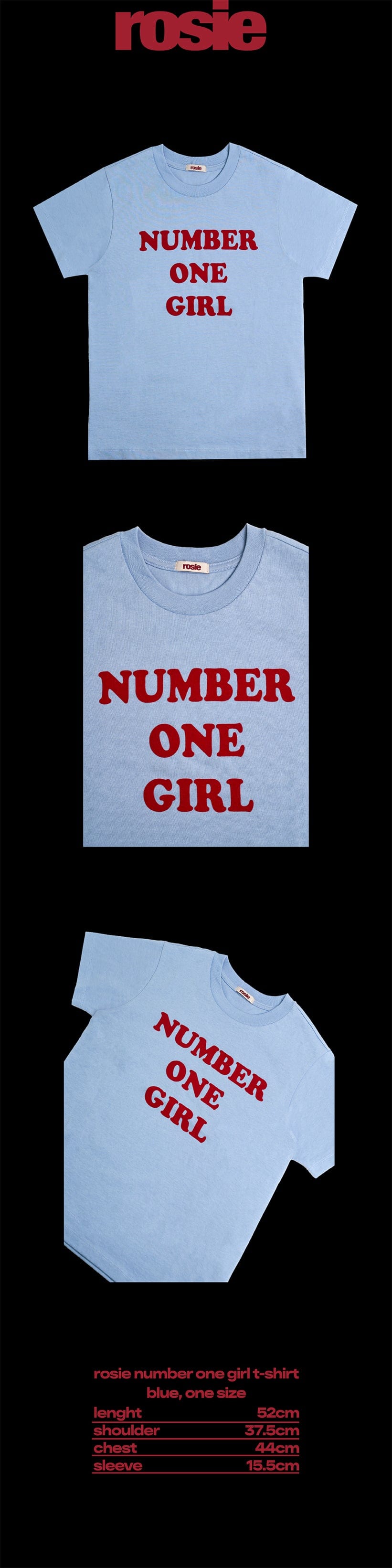 ROSÉ [ROSIE] NUMBER ONE GIRL BLUE T-SHIRT