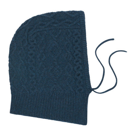Cable-knit balaclava in Cashmere Mix canoe blue | Eric Bompard