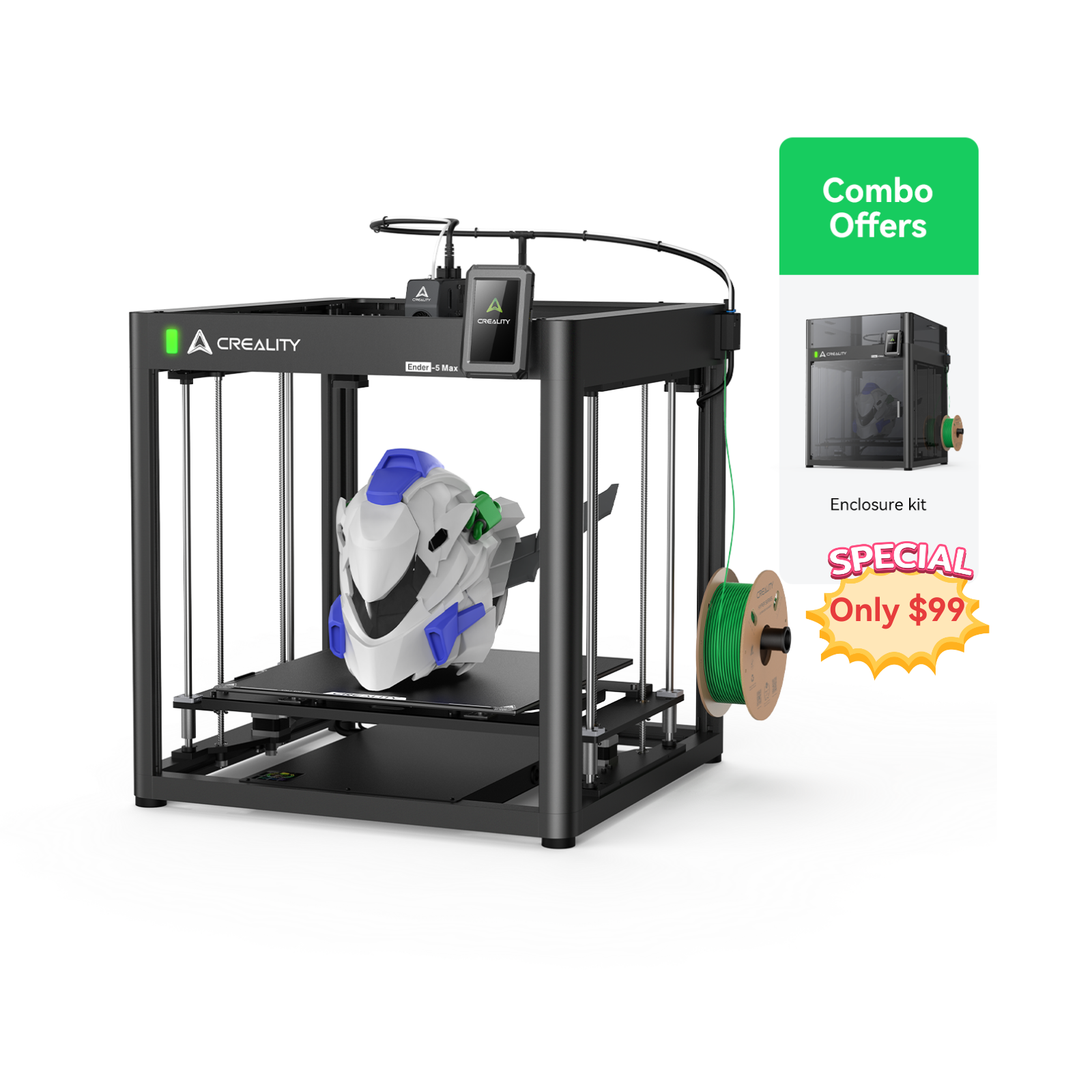 K2 Plus Combo 3D Printer - Large Volume, Multi-Color