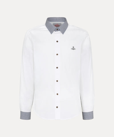 DETAILED CHECK クラシックシャツ(ホワイト)（メンズ）（1632861002