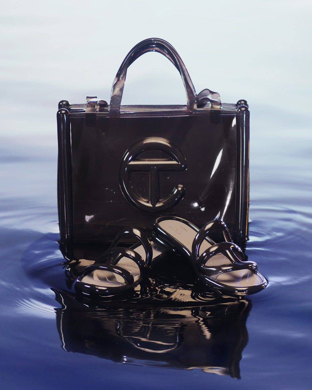 Melissa x Telfar Medium Jelly Shopper - Clear Black