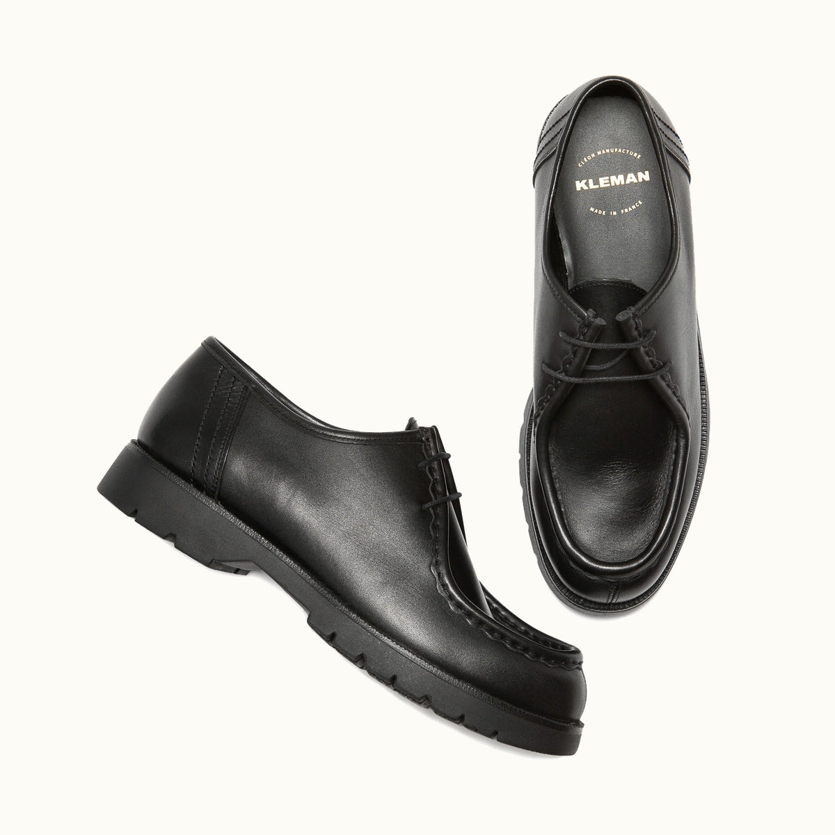 Leather Tyrolean Shoes | PADROR Black – Kleman