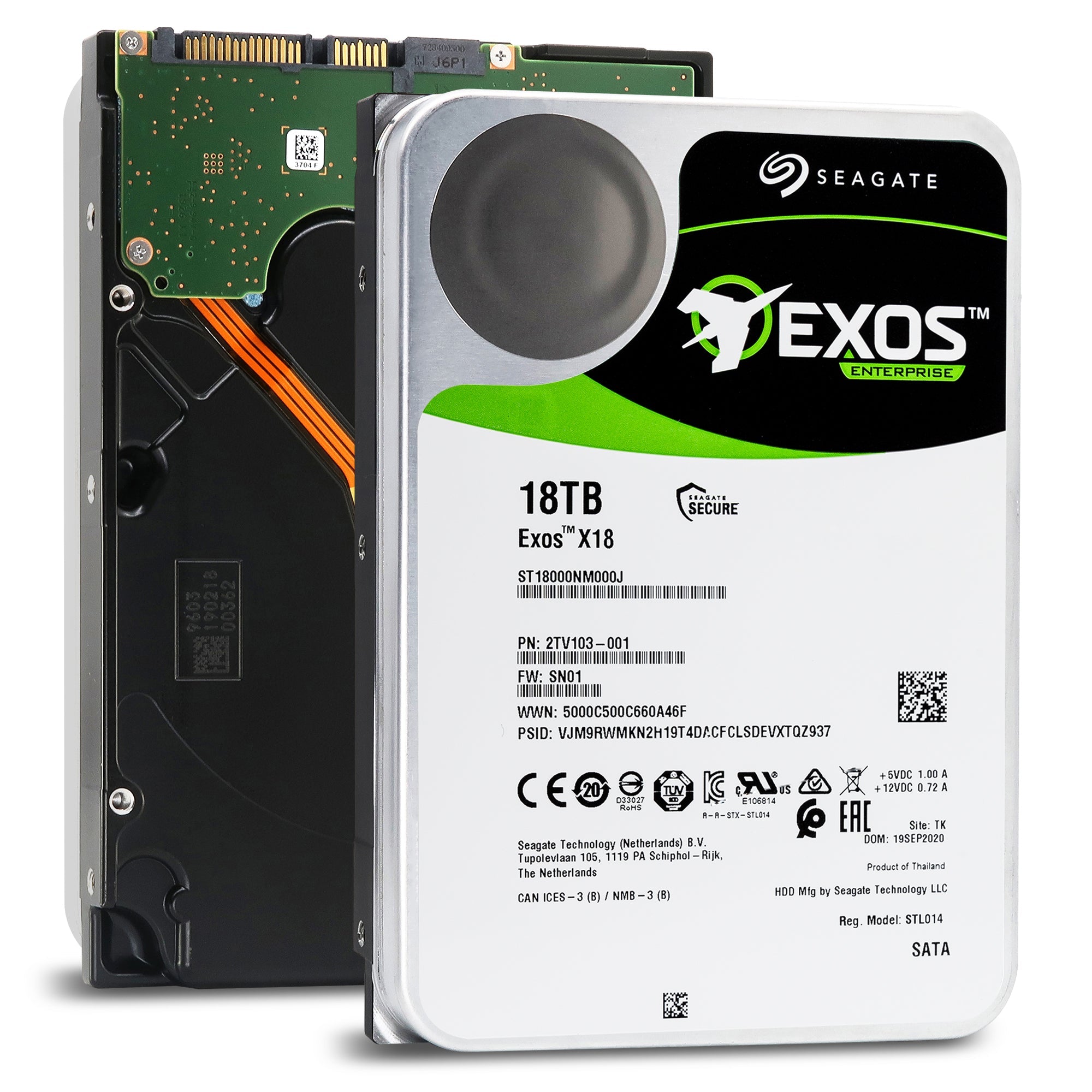 Seagate Exos X18 ST18000NM000J 18TB SATA 3.5 HDD — ServerPartDeals.com
