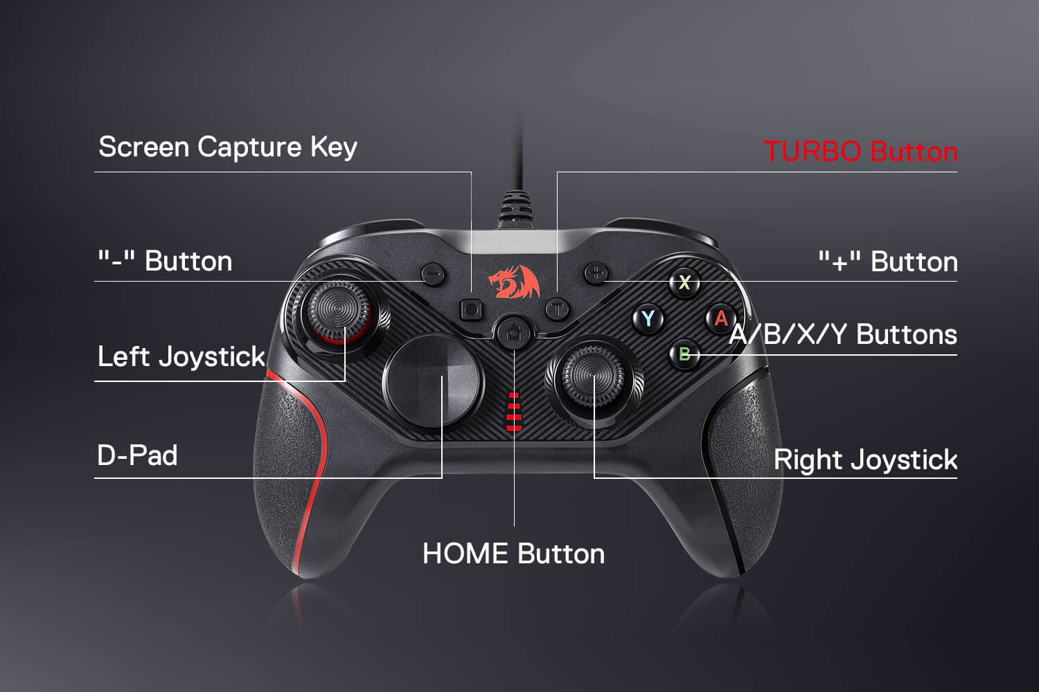 Redragon RIFT G710 Wired Gaming Controller | Works For Switch, PS3