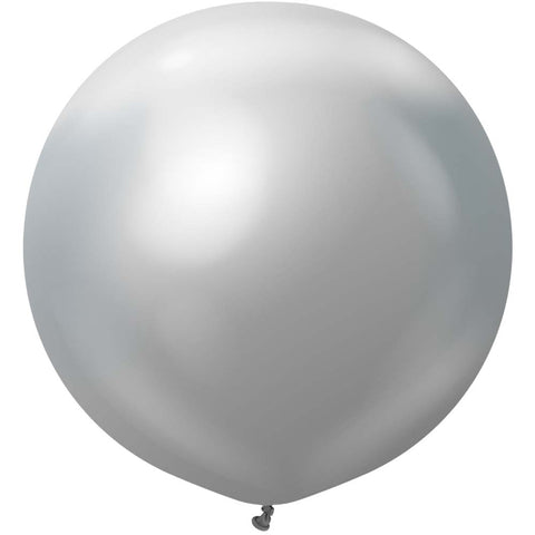 18 Inch Kalisan Mirror Silver Latex Balloons 11850020 - LA Balloons