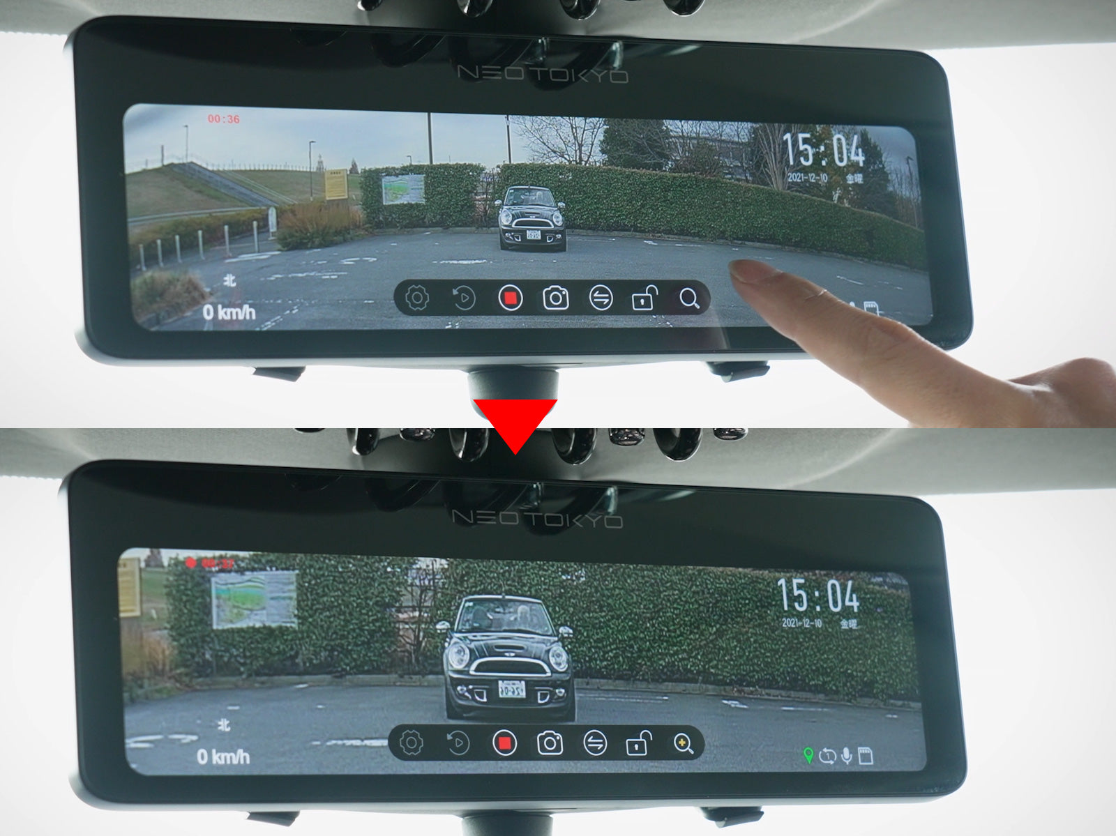 ミラーカムPro2 MRC-3023 ミラー型ドライブレコーダー 3カメラ 24時間