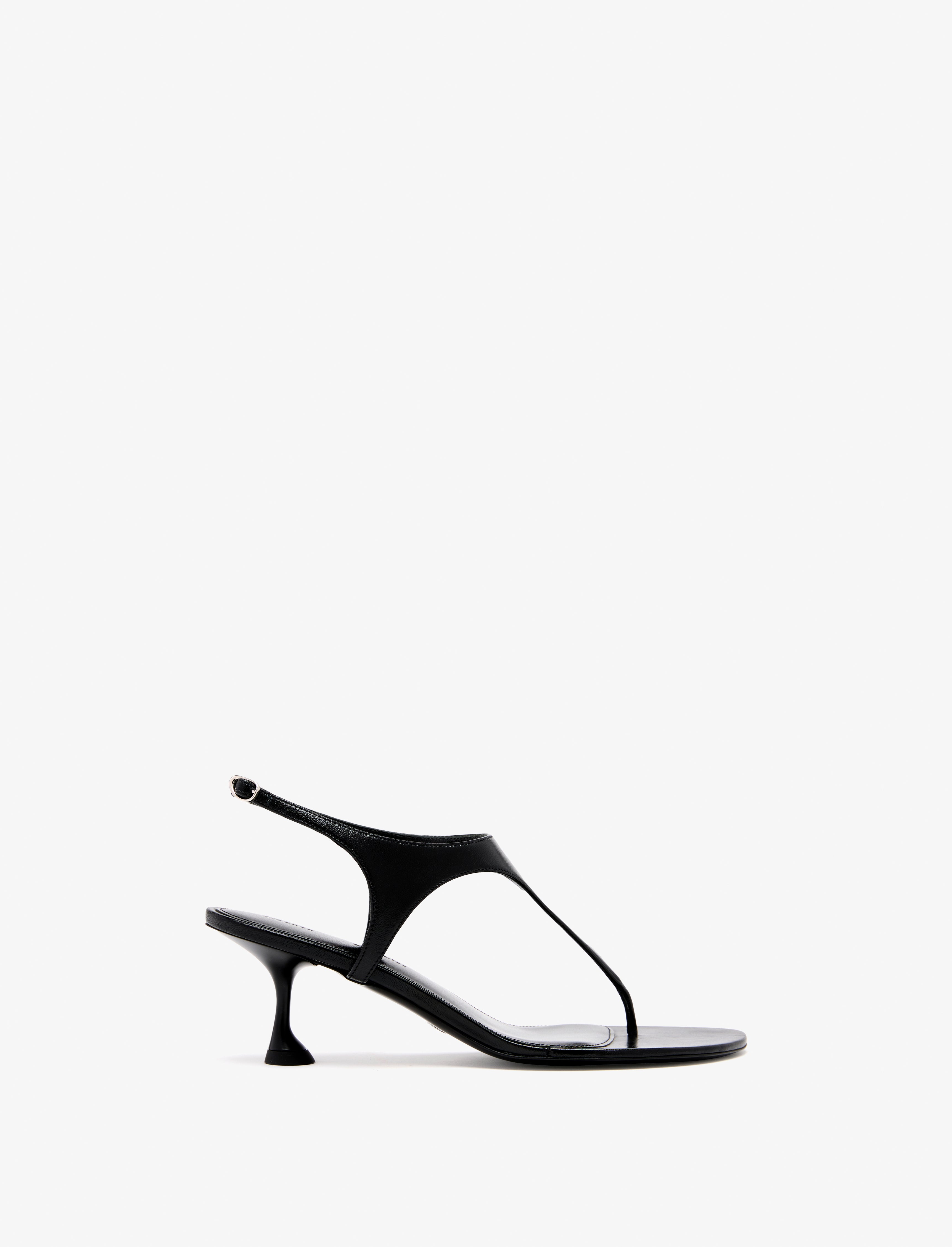 Proenza Schouler Tee Thong Sandals in Slick Nappa - Black