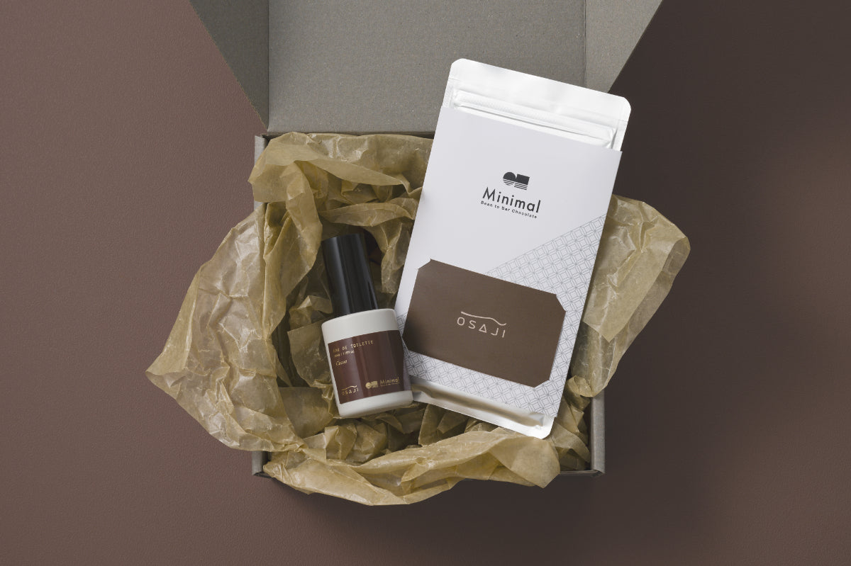 OSAJI（オサジ）コラボレーション。チョコレートの香りモチーフの