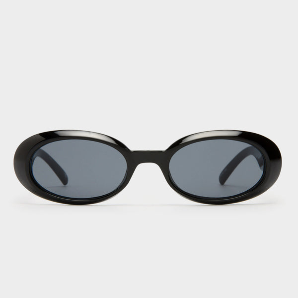 Outta Love Black Uni-Sex Oval Sunglasses | Le Specs