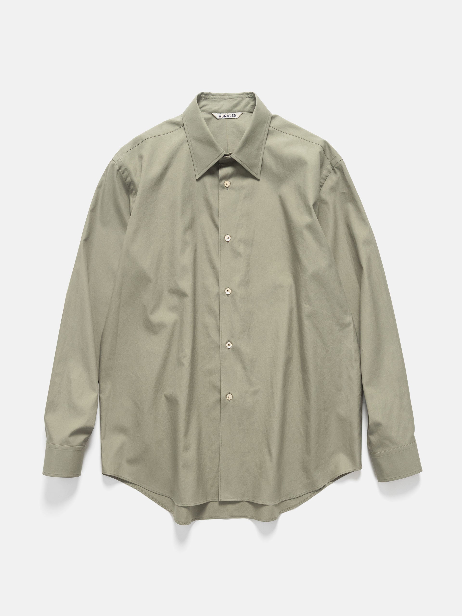 AURALEE Washed Finx Twill Shirt Olive | HAVEN