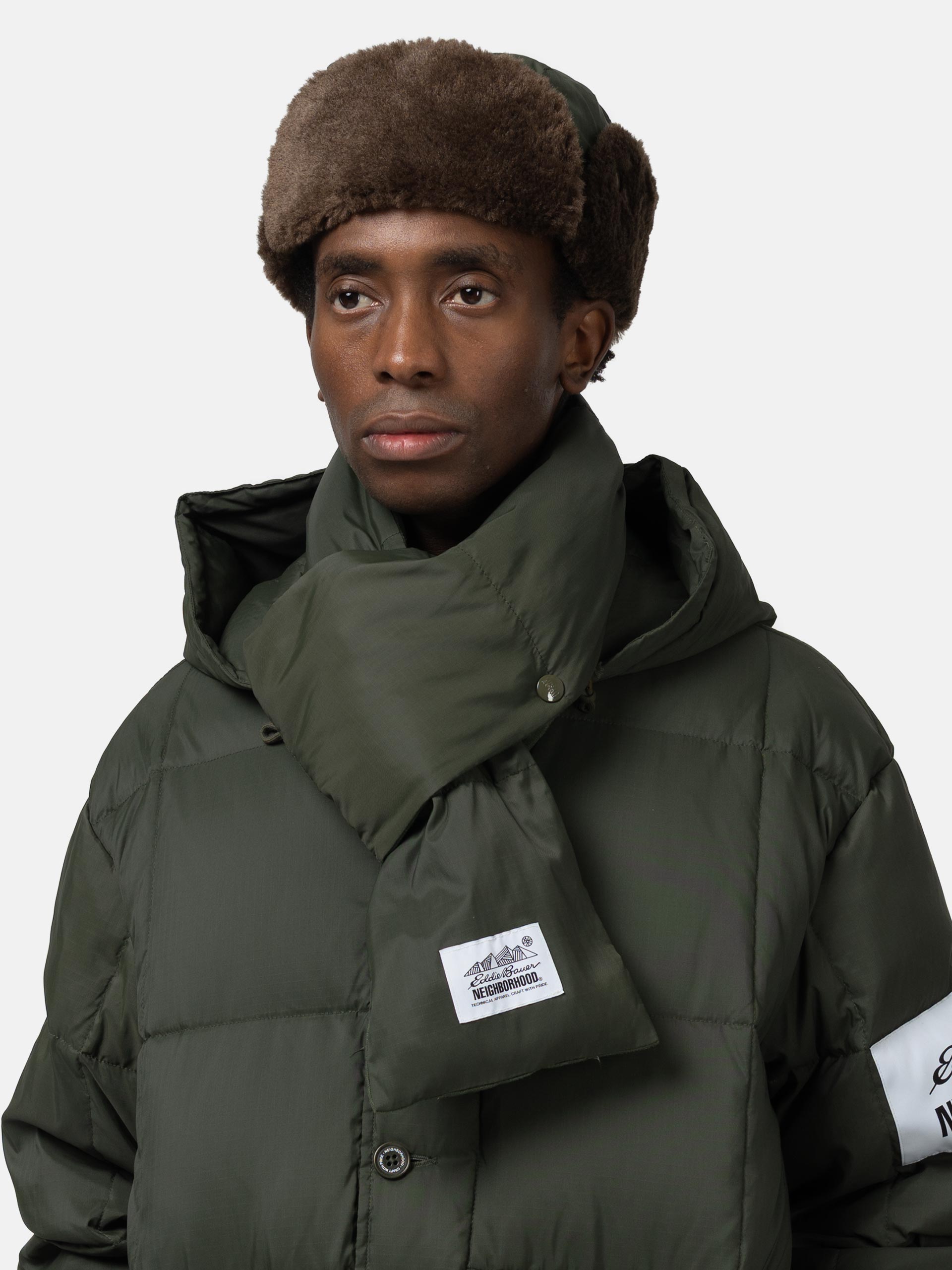 Neighborhood x Eddie Bauer Down Muffler Olive Drab | HAVEN