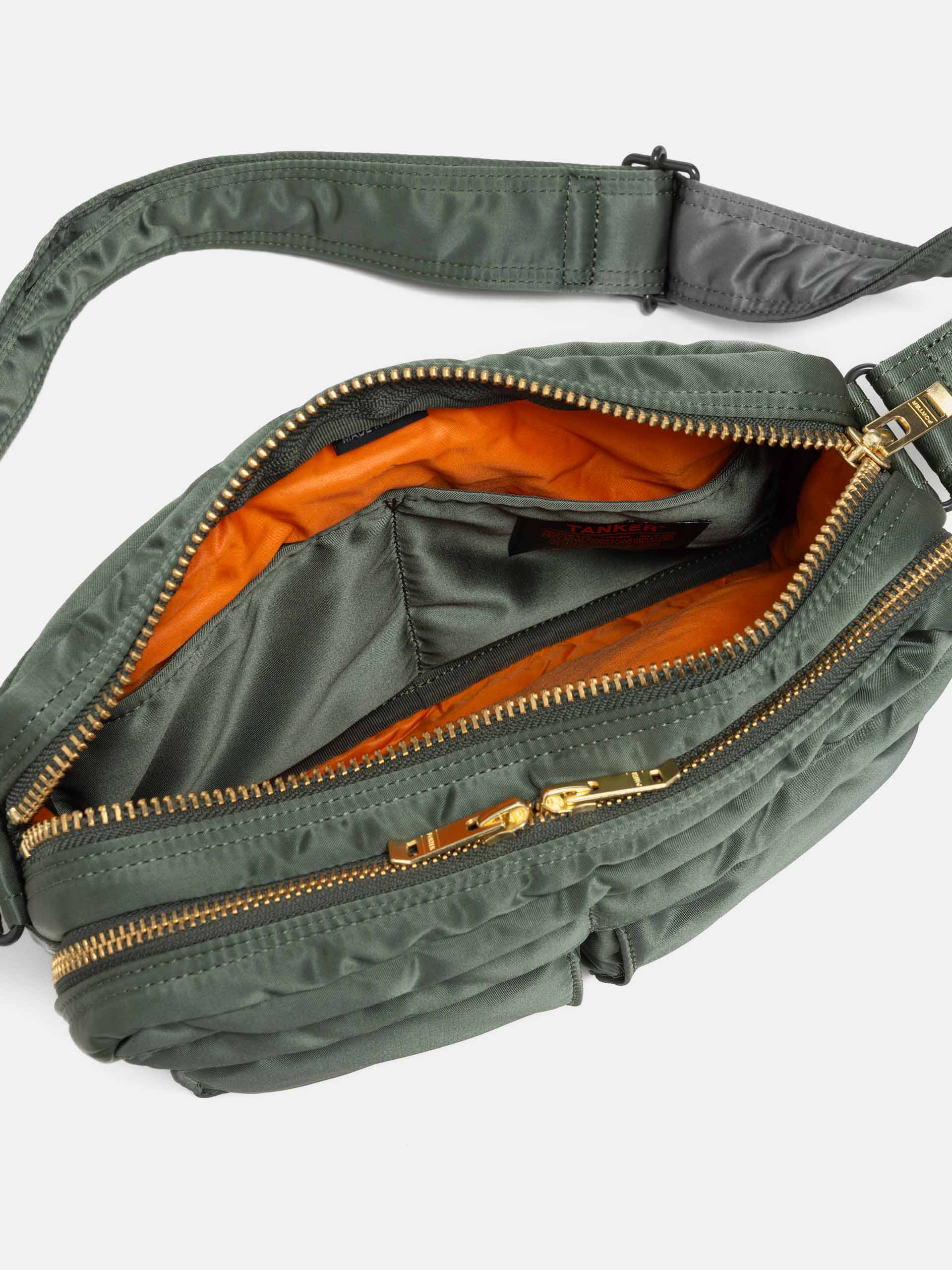 PORTER TANKER Sling Bag w/ Zip Sage Green | HAVEN