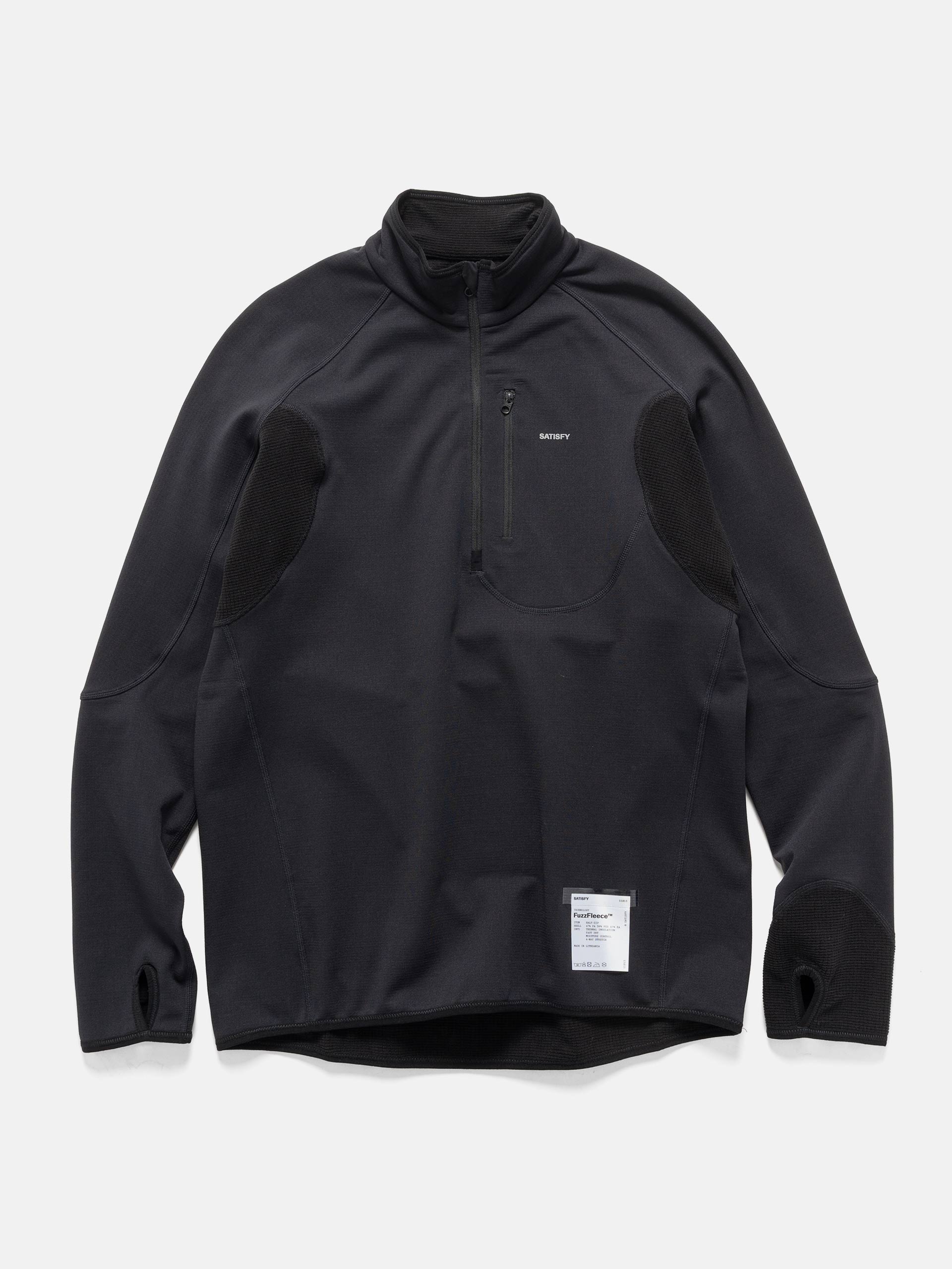 SATISFY FuzzFleece Half-Zip Black | HAVEN