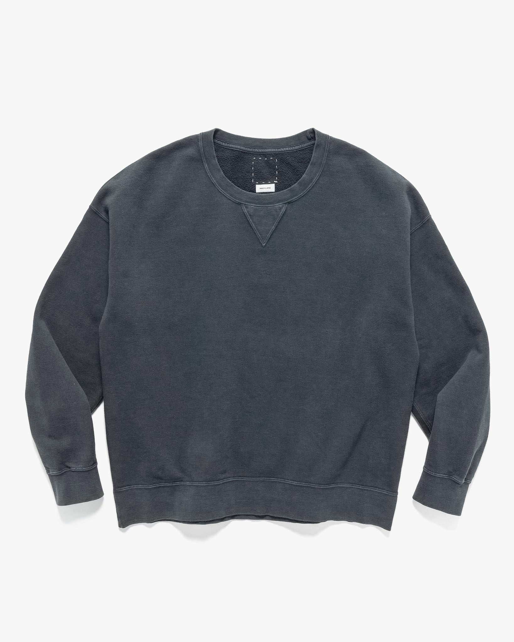 visvim Jumbo SB Sweat L/S DMGD Black | HAVEN