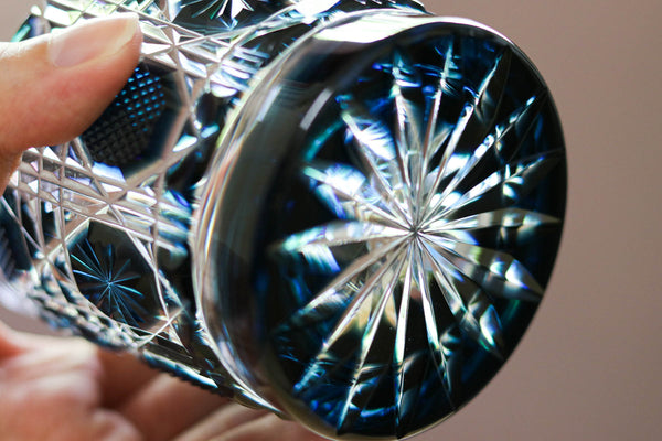 薩摩切子 ロックグラス | オールド | 藍 | 薩摩びーどろ工芸