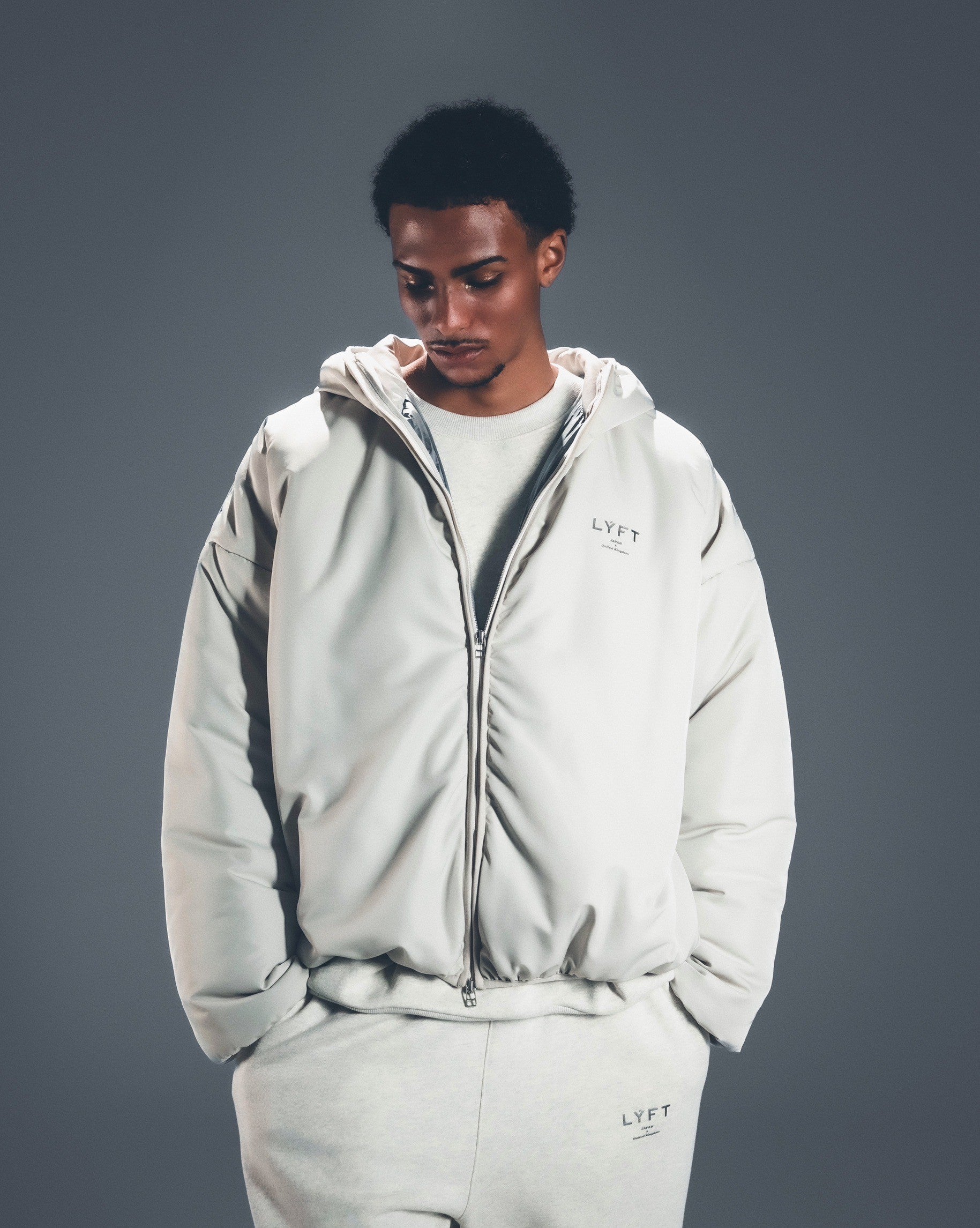 Oversize Hooded Puffer Jacket - Ivory – LÝFT