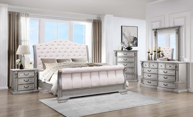 Grand-Platinum 6 PIECE QUEEN BEDROOM SET by Mollai Collections