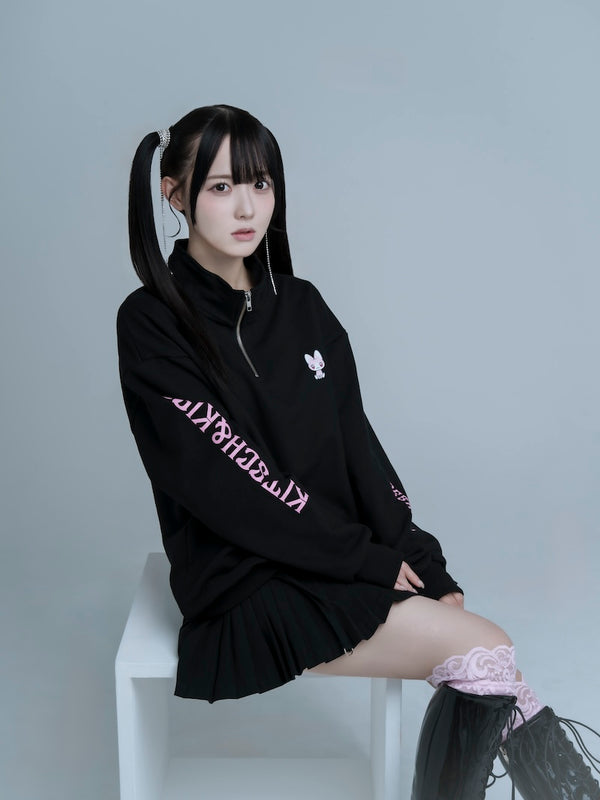 MATSUMOTO MOMONA】Half zip sweat tops - pink - 高嶺のなでしこ