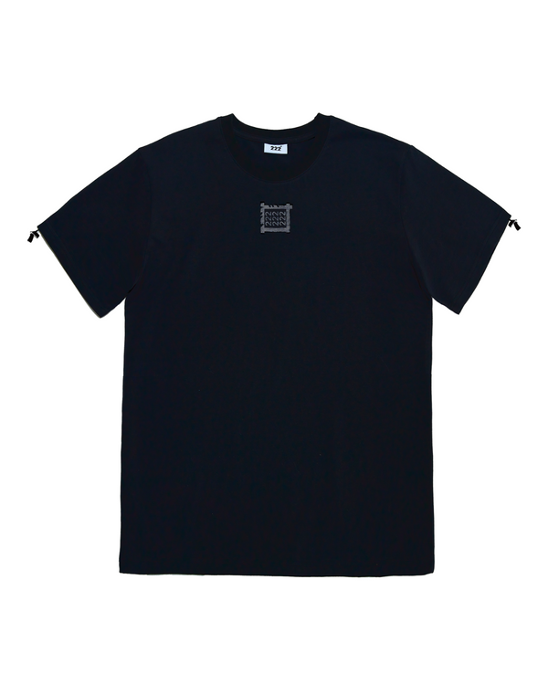 OVERSIZE STRING PATCH T-SHIRT .Black - 222 | 60% - Asian Fashion