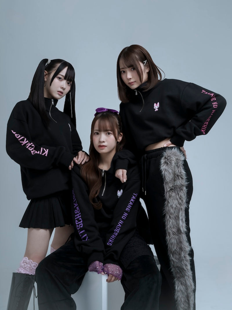 MATSUMOTO MOMONA】Half zip sweat tops - pink - 高嶺のなでしこ