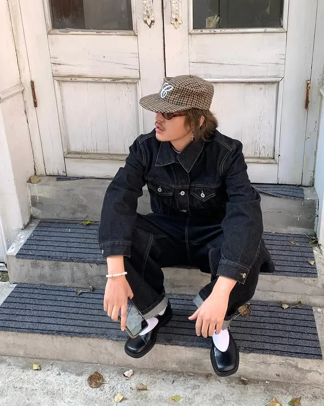 6クレヨンピルボックス帽 キャップ（千鳥格子 ちどりごうし） - ZIPPER