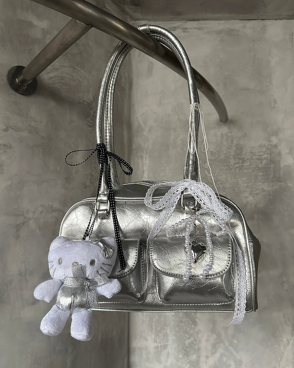 シルバーポケットベッココーショルダーバッグ - Delight-J | 60