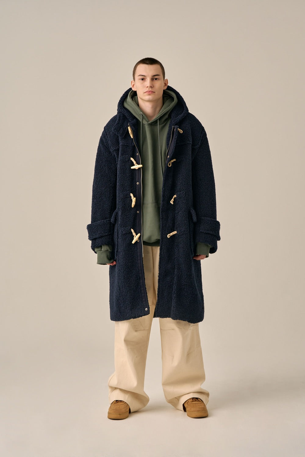 ダッフルフリースフードコート(ネイビー) - GUBIN | 60% - アジア