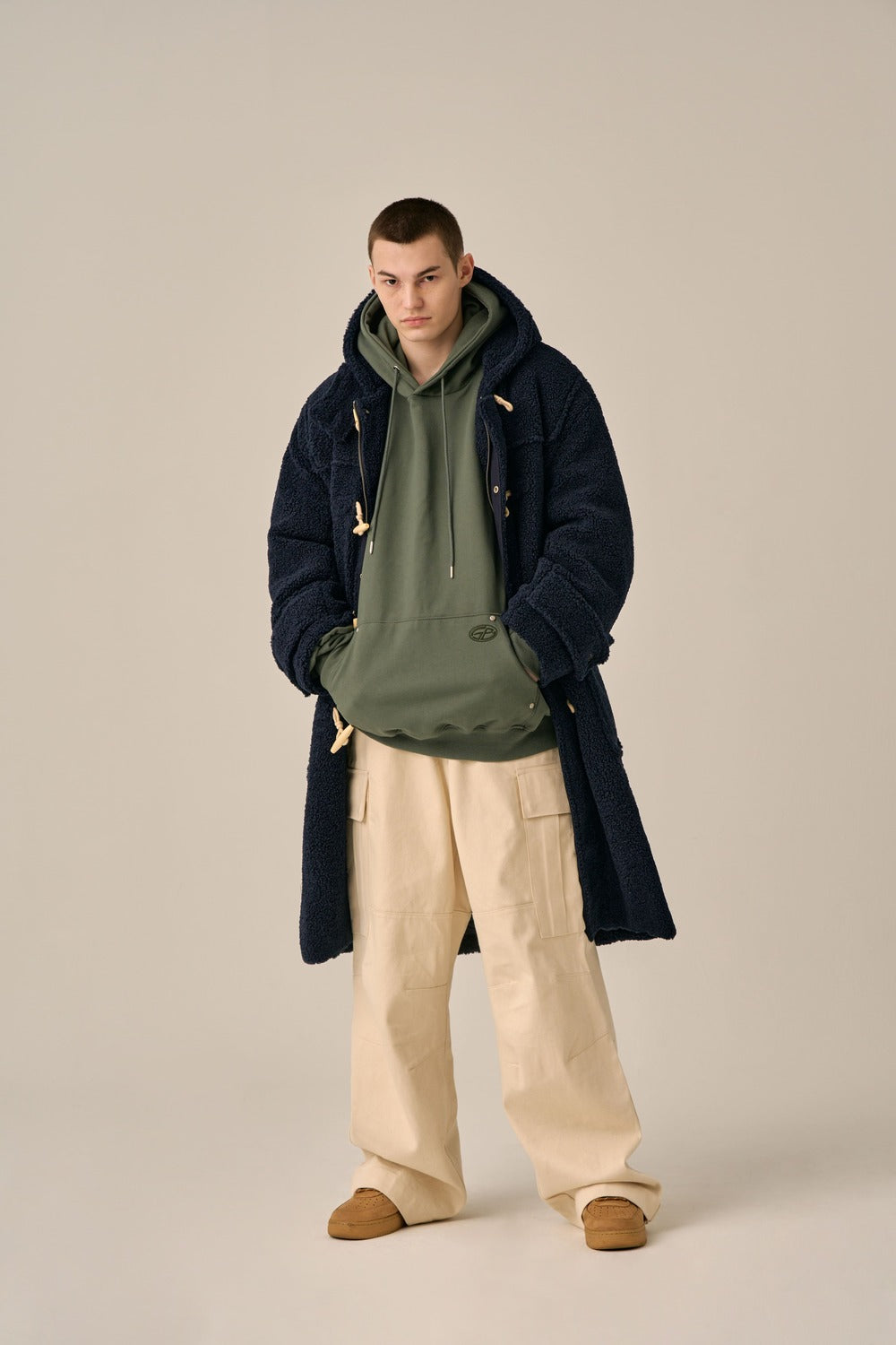 ダッフルフリースフードコート(ネイビー) - GUBIN | 60% - アジア