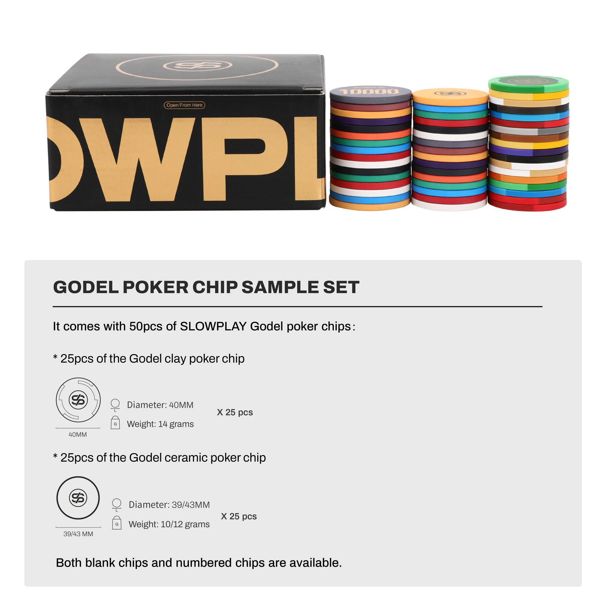 SLOWPLAY Godel Poker Chip Sample Set | SLOWPLAY