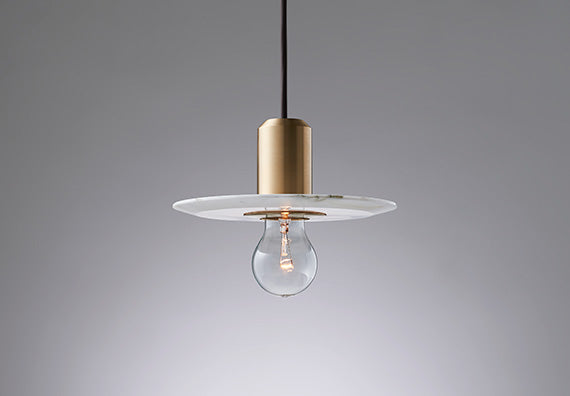 Bullet flat shade / marble - NEW LIGHT POTTERY